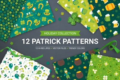 12 St. Patrick's Day Seamless Patterns