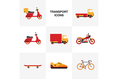 Transport vehicle icon set