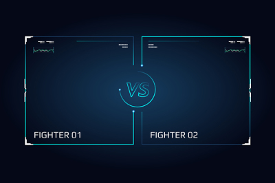 Versus screen design. Announcement of a two fighters.