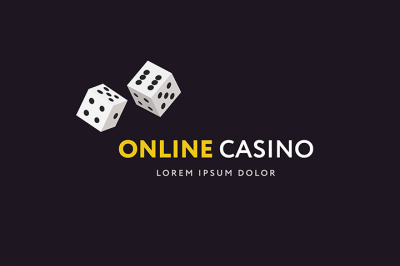 Game club or online casino logo template. Vector illustration. Flat style design.