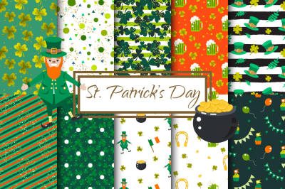 St. Patrick's Day Vector Patterns