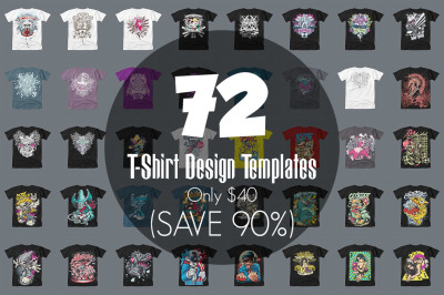 72 T-Shirt Design Templates