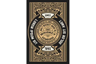 Vintage design for labels. Suitable for whiskey or other products