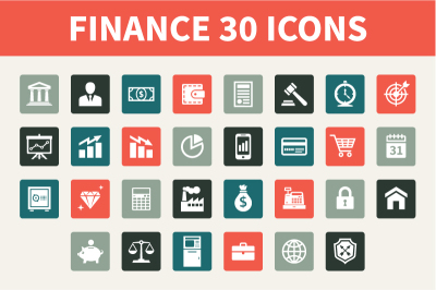 Business Finance Economic Icons Set