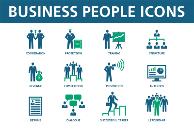 Business People Vector Icons Set