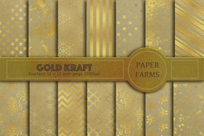 Gold kraft digital paper