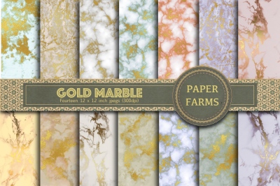 Gold marble digital paper 