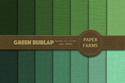 Green burlap digital paper 