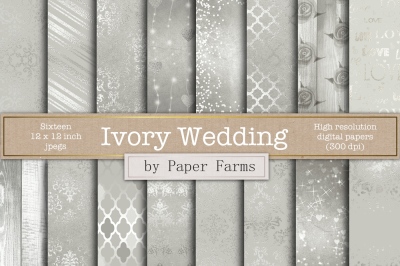 Ivory wedding digital paper 
