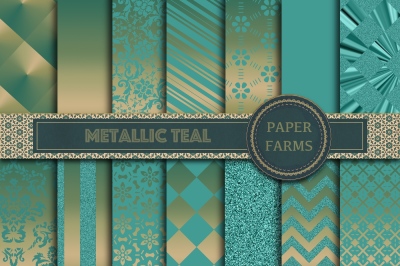 Metallic teal patterns