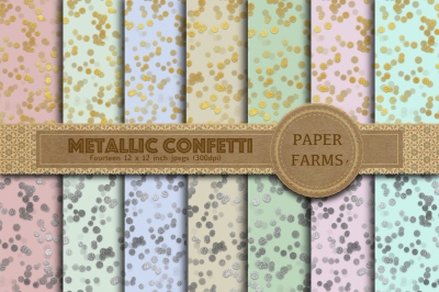 Metallic confetti digital paper 