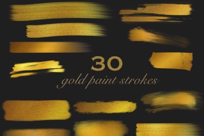 Gold paint strokes overlays 