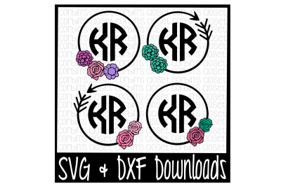 Floral Monogram SVG * Circle Monogram SVG Cut File