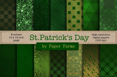 St. Patrick's Day digital paper 