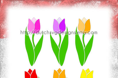 Dutch tulip cutting file with example, in Jpg Png Studio3 SVG EPS DXF, for Cricut & Silhouette, spring tulip tulips tulpe tulipanes, vector