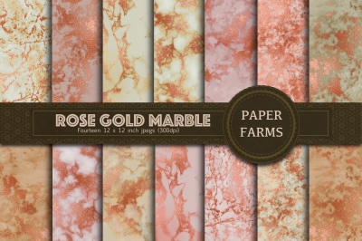 Rose gold marble digital paper 