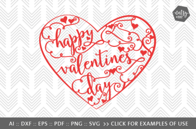 Valentines Day Intricate Heart - SVG, PNG & VECTOR Cut File