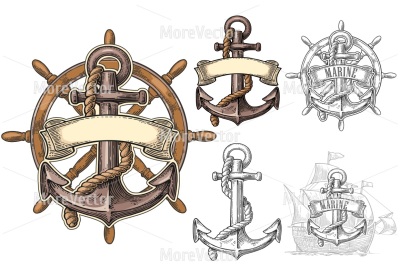 Anchor and sheep wheel with ribbon i