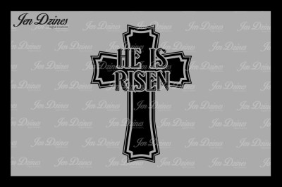 He is Risen Cross SVG DXF EPS PNG