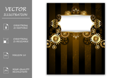 Patterned Banner with Gears ( Steampunk )