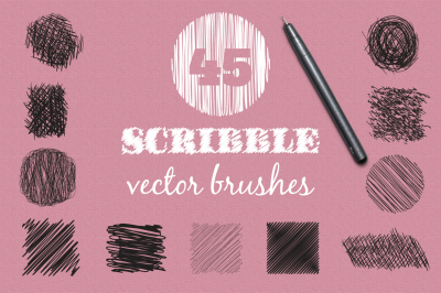 Vector scribble brushes set