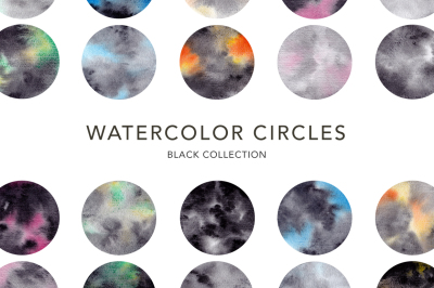 Watercolor Circles. Black Collection