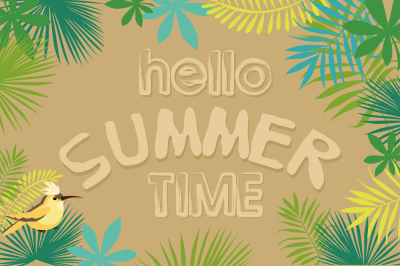 Tropical summer card and pattern