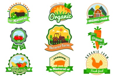 Organic&farm logos