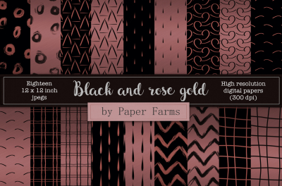 Black and rose gold patterns 