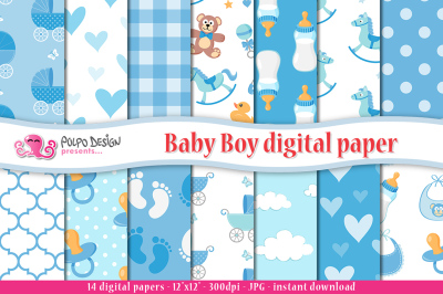 Baby Boy digital paper