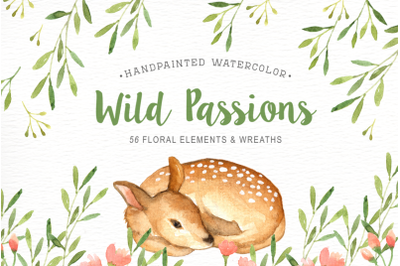 Wild Passions Watercolor Cliparts