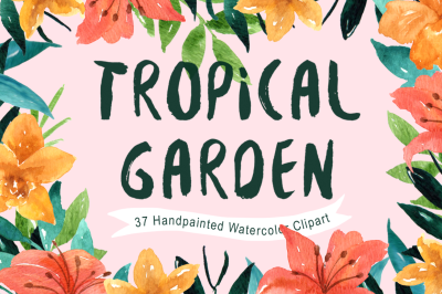 Tropical Garden Watercolor clipart