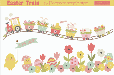 Easter Train Clipart 