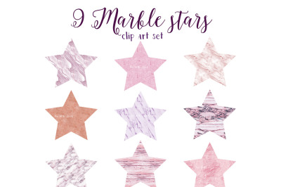 Pink marble sras clip art set 2