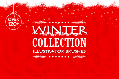 Winter collection vector brushes.