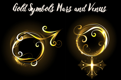 Golden Symbol of Mars and Venus