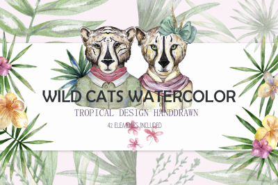 Wild Cats. Tropical set