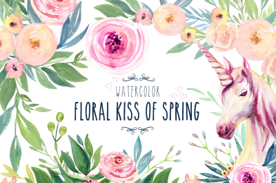 Watercolor Floral Kiss of Spring