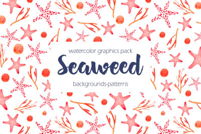 Seaweed watercolor collection