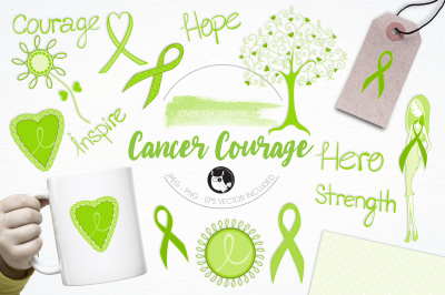 Cancer Courage graphics and illustrations