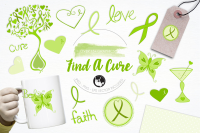 Find a Cure graphics and illustrations