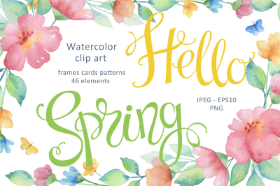 Hello Spring. Watercolor.