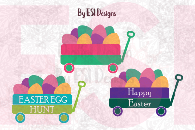 Easter Egg Little Wagon Designs - SVG, DXF, EPS & PNG