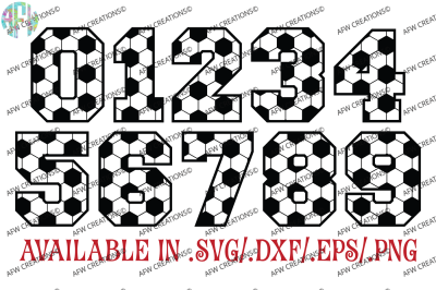 Soccer Numbers - SVG, DXF, EPS Digital Cut Files