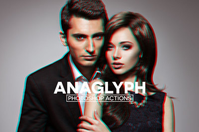 3D Red&2F;Cyan Anaglyph Photoshop Actions