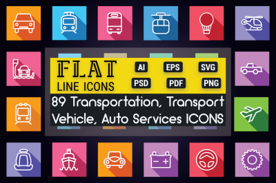 Transport Vehicle Auto Service Icons