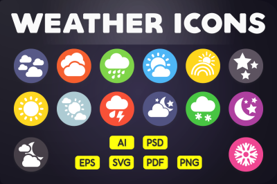 Flat Icon: Weather Icons Vol.1