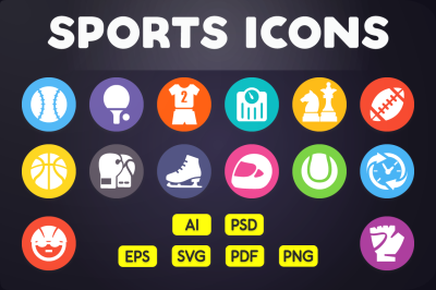 Flat Icon: Sports Icons