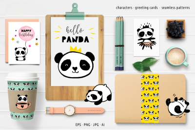 Panda bear design collection
