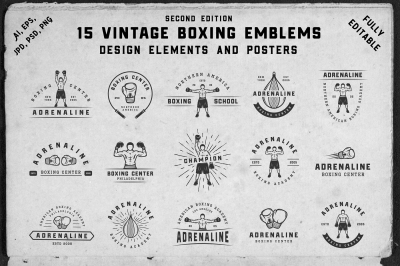 15 Vintage Boxing Emblems